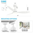 thumbnail image 2 of ALKAFY 52-inch White Modern Ceiling Fan for Living Room, Bedroom with LED Light, Remote Control, 3 ABS Blades, 1520 LM, 6-Speed Quiet DC Motor, 2 of 12