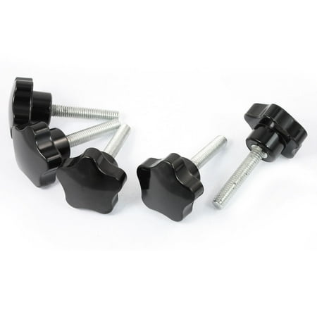 

M8 x 40mm Male Thread 40mm Star Head Dia Screw On Clamping Knob 5 Pcs