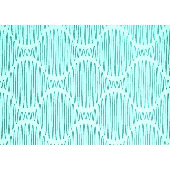 Ahgly Company Indoor Rectangle Abstract Turquoise Blue Contemporary Area Rugs, 5' x 8'