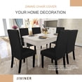 thumbnail image 2 of Stretch Chair Covers for Dining Chairs Set of 6 Decorative Jacquard Dining Room Chair Covers Washable Kitchen Chair Slip Covers for Dining Room, Hotel, Party (6, Black), 2 of 7