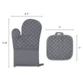 thumbnail image 7 of Unique Bargains Silicone Cotton Heat-Resistant 2 Pcs Kitchen Mitts Gray 11.8x6.7inch, 7 of 7