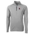 thumbnail image 2 of Men's Cutter & Buck  Gray Round Rock Express Adapt Eco Knit Stretch Recycled Big & Tall Quarter-Zip Pullover Top, 2 of 3