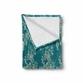 thumbnail image 2 of Leaf Soft Flannel Fleece Throw Blanket, Romantic Roses on Blossoming Branches in Abstract Style Old Fashioned Bouquet Art, Cozy Plush for Indoor and Outdoor Use, 50" x 70", Teal Beige, by Ambesonne, 2 of 6