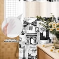 thumbnail image 3 of No Hook Shower Curtain, Paris Tower Shower Curtains for Bathroom with See Through Top Window, Vintage Architectural Hand-Painted Aesthetic Waterproof & Washable Bath Curtain Standard 72"x72", 3 of 9
