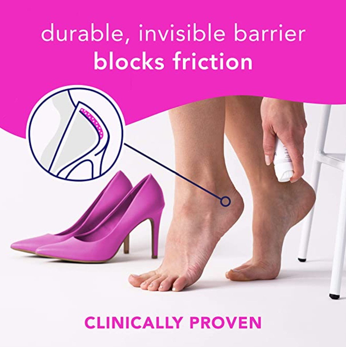 Barefoot Scientist PreHeels+ Blister Prevention Spray, Innovative Invisible Protective Barrier Against Blisters