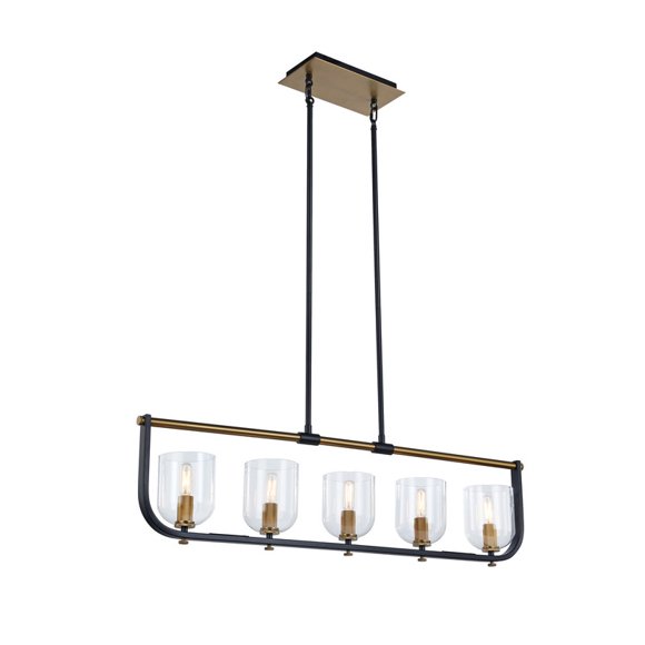 Cheshire Collection 5-Light Island Light, Black & Brass