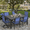 BLUE, variant on 7PCS Patio Dining Set, Patio Dining Sets for 6 ,with Swivel Furniture Dining Table Set, Textilene Dining Furniture Set , Cushions, Conversation Furniture Set for Courtyard, Terrace, Blue