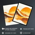 thumbnail image 2 of Artery8 Abstract Mountains Sunset Amber Orange Landscape Living Room Art Print Framed Poster Wall Decor 12x16 inch, 2 of 3