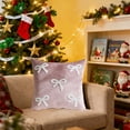 thumbnail image 5 of Neoyler Christmas Pillow Covers Velvet Bow Decorative Pillow Case Soft Plush Accent Cover Washable Snug Suit Throw Pillow for Couch Living Room Bedroom Mantel Pink 17.7x3.1x3.1in, 5 of 6
