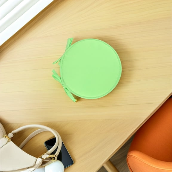 STRANDCHIC 3Pcs Beige Green Round 30cm Diameter Sponge Chair Cushions with Ties