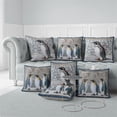 thumbnail image 7 of Penguin Paradise Flowers Indoor/Outdoor Pillow in Blue 20 x 20 with removable cover, 7 of 7