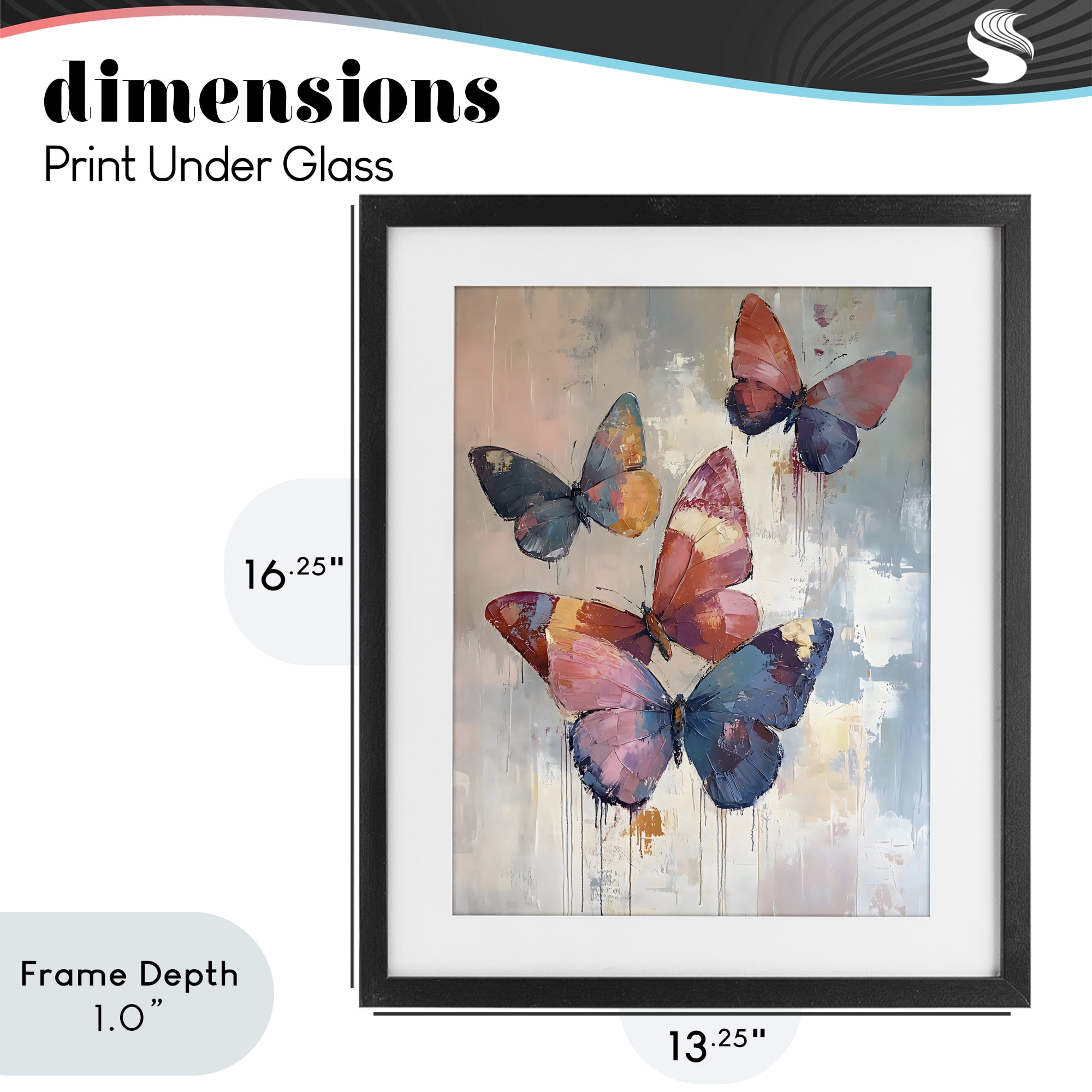 Stupell Industries Butterfly Beauty in Flight Black Framed Print Under Glass, design by Creative Studio