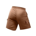 thumbnail image 4 of Camo Cargo Shorts for Men Elastic Waistband Drawstring Shorts Pants Casual Loose Fit Hiking Running Outdoor Big and Tall Camo Cargo Shorts with Multi Pockets Quick Dry Bermuda Shorts,Brown 3XL, 4 of 4