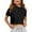 Black, variant on Girls Short Sleeve Crop Top Solid Casual Sports Cropped T-Shirt Tee, Sizes 5-6