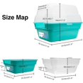 thumbnail image 2 of Litter Box, Large Foldable  Hooded  Litter Box with Transparent Lid (Teal), 2 of 6