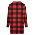 thumbnail image 5 of IROINNID Women's Mid-Long Woolen Coat Plaid Long Sleeve Comfy Casual Pockets Tops Jacket Plaid Coat, Red, 5 of 6