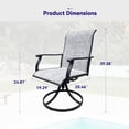 thumbnail image 7 of Patio Swivel Chairs Set of 2,Outdoor Dining Chairs with All Weather Breathable Textilene Fabric,Outdoor Swivel Chairs with High Back for Lawn Garden Backyard Deck,Black+ Gray, 7 of 7