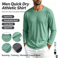 thumbnail image 6 of Mineart Men Quick Dry Athletic Shirt Solid Crew Neck Long Sleeve Pullover Breathable Mesh Sport Top, 6 of 7