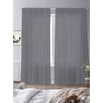 thumbnail image 3 of Grey Pure Color Sheer Curtains 96 Inch Length 2 Panels Set Window Treatments, Aesthetics Contemporary Luxury Rod Pocket Semi Curtains for Living Room/Bedroom/Kitchen Décor, 104"W x 96"L, 3 of 7