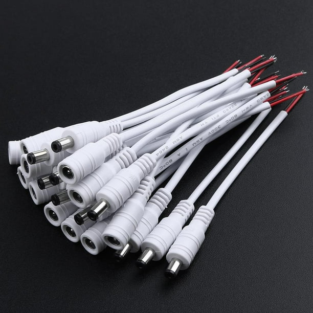 Encendiendo Lámpara 10pcs 5.5x2.1 DC macho/hembra enchufe cable conector para tira de luz LED (A) Sywqhk Para estrenar