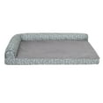 thumbnail image 5 of FurHaven Pet Products Plush Faux Fur & Almond Print Orthopedic Deluxe L-Chaise Sofa Pet Bed for Dogs & Cats - Gray Almonds, Large, 5 of 14