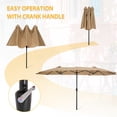 thumbnail image 4 of SESSLIFE 15 ft Patio Umbrella, Double-Sided Outdoor Market Umbrella with Hand-Crank System, Taupe Rectangle Umbrella for Balcony, Backyard, Deck, Poolside, TE2709, 4 of 7
