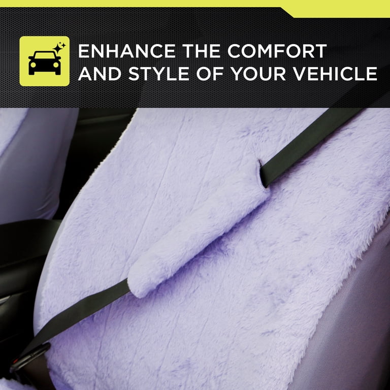 Auto Drive Lavender Faux Fur Seatbelt Pad photo 3