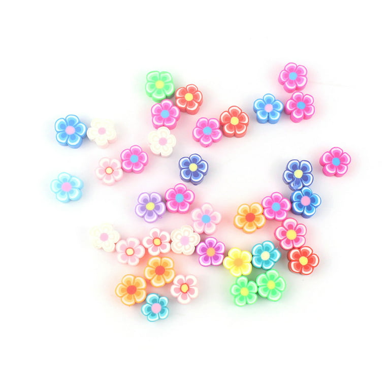 200 Pcs Fruit/Flowers/Stars Soft Pottery Beads Assorted Mix Fruit Heishi  Beads for Bracelet Making Jewelry Crafts Making 