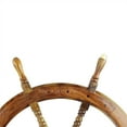 thumbnail image 2 of Nagina International Nautical Wooden Ship Wheel with Navigational Brass Cap | Captain's Pirate Home Decor (36 Inches), 2 of 2