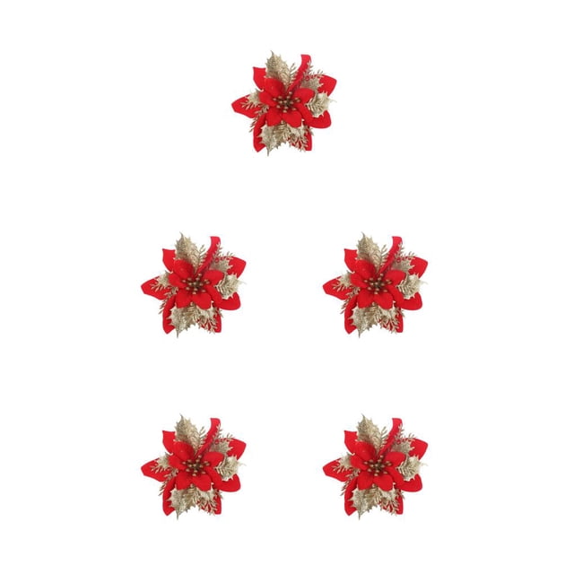 Flor de Navidad Simulación Artificial Monstrate Adorno Vino Rojo Type2 NO2