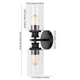 thumbnail image 3 of JONATHAN Y Jules Edison 16.5" Cylinder 2-Light Iron/Seeded Glass Farmhouse Contemporary LED Wall Sconce, Black, 3 of 8
