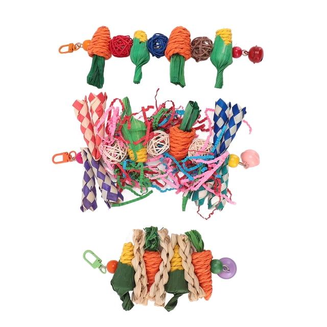 Juguetes Para Triturar Pájaros, Juguetes Para Masticar Pájaros, Interesante Juego De 3 Piezas Para Jugar Para Agapornis Para Jaula