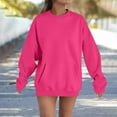 thumbnail image 1 of IMENGL Womens oversized solid color sweatshirts pullover, Pink 2XL, Size M-3XL, 1 of 5