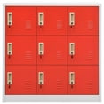 thumbnail image 2 of vidaXL Locker Cabinets 2 pcs Light Grey and Red 90x45x92.5 cm Steel, 2 of 5
