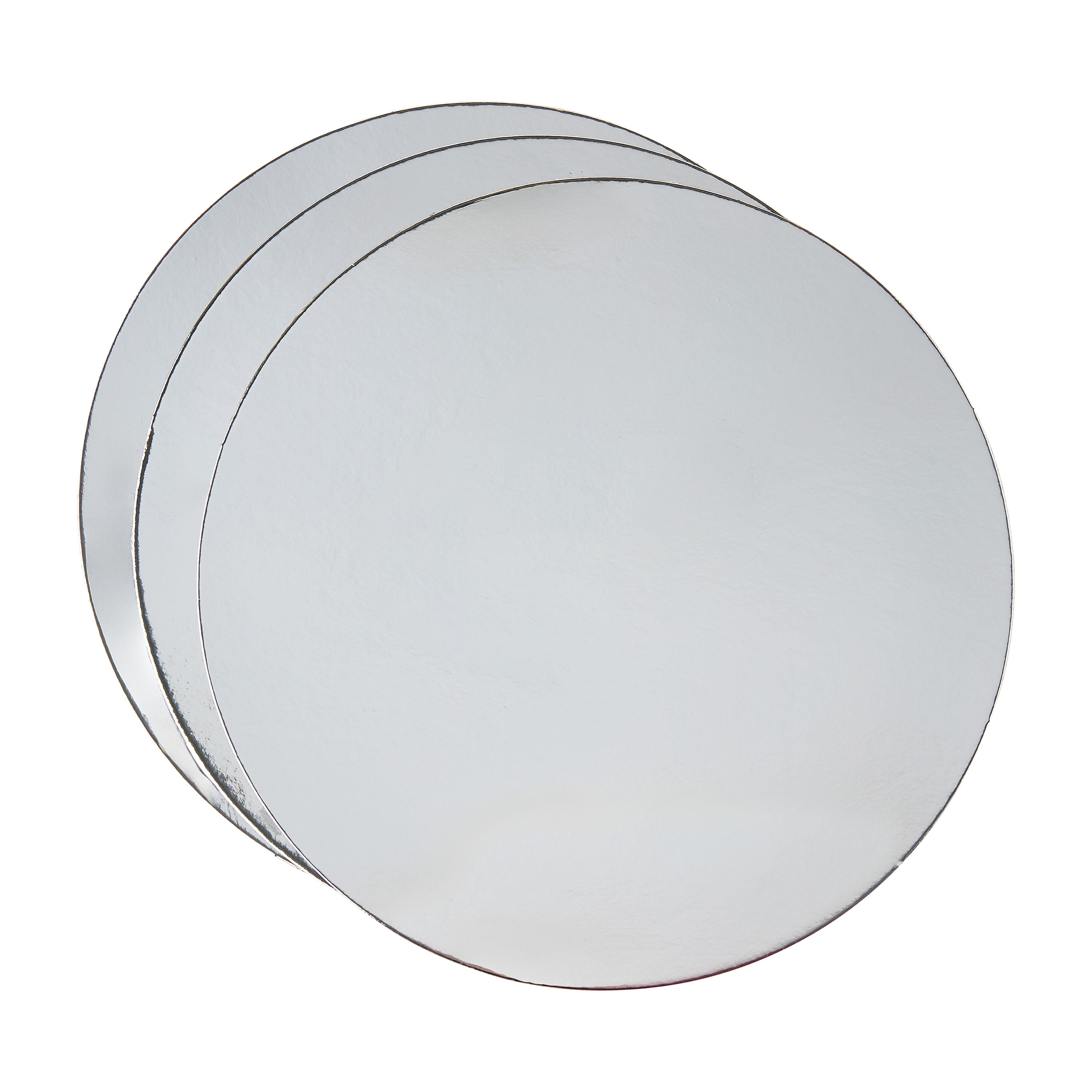 12" Silver Round Paper Cake Boards, 3 Count, by Way To Celebrate
