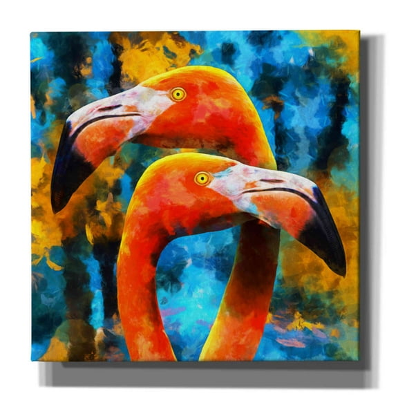 Epic Graffiti 'The Lost Flamingos ' by Epic Portfolio, Giclee Canvas Wall Art, 26"x26"