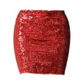 thumbnail image 2 of Moda Mujer Faldas Chica Mini Lentejuelas Corto Bling Wrap Falda Streetwear Rojo SM SunniMix Vestido de moda, 2 of 7
