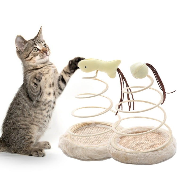 Cat Toys, Cat Toys for Indoor Cats,Cat Spring Mouse Toy Scratch Resistant  Boredom Relief Interactive Kitten Toy with Plush Base for Indoor