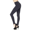 thumbnail image 2 of High Waisted Fleece Lined Leggings - 3 Inch Waistband Charcoal One Size Regular, 2 of 2