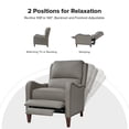 thumbnail image 2 of Leather Recliner Chair with Adjustable Backrest & Footrest, Push Back Sofa Chair for Bedroom, Dove, 2 of 10