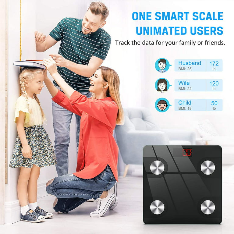 BerZalah Smart Bathroom Scale, Bluetooth Body Fat Monitor Weight