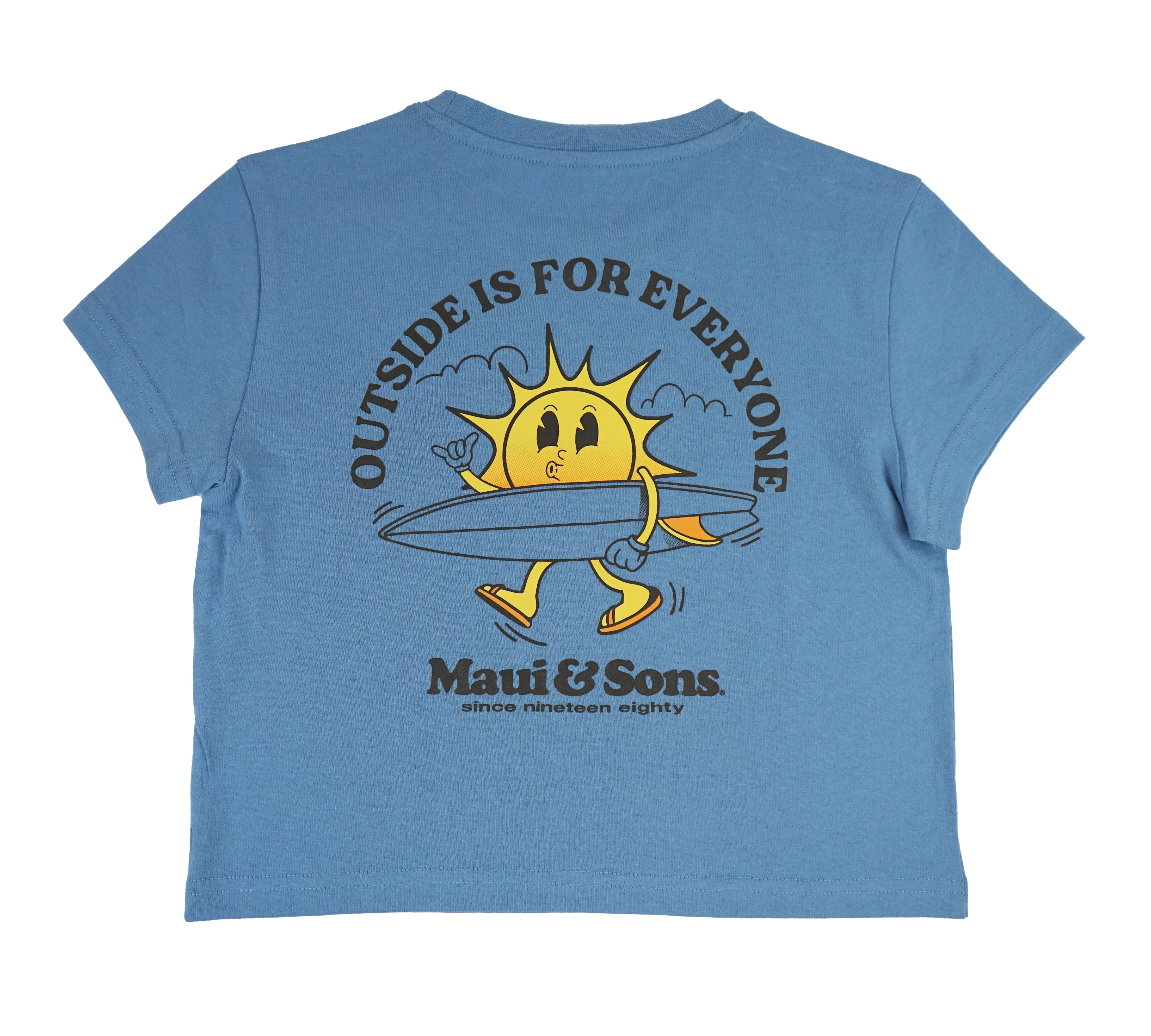 Maui and Sons Outside Short Sleeve Girl's T-Shirt Crew Neck Graphic Tee Inspired by California Surf Culture & Designed for Everyday Comfort