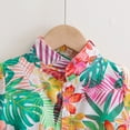thumbnail image 5 of DAKIMOE Toddler Boy Clothes Boys Hawaiian Short Sleeve Button down Shirt Shorts Suit Leaf Floral Flower Summer Baby Boy Outfit, Pink, 4-5Y, 5 of 8