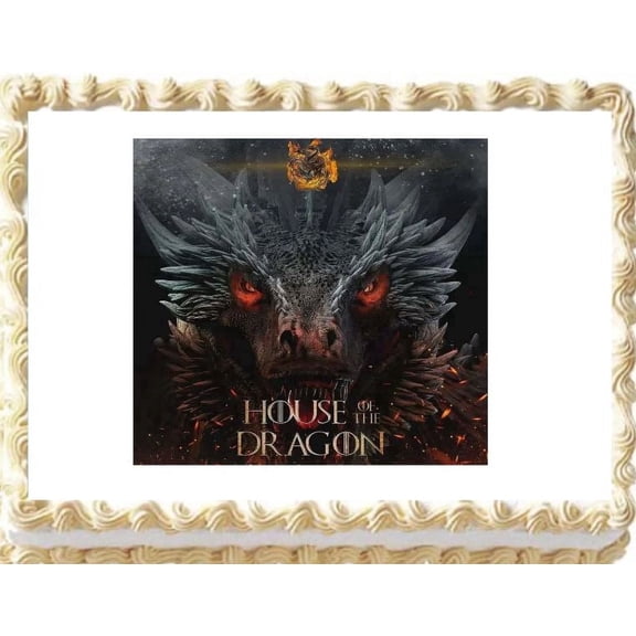 House of the Dragon Edible Image Icing Cake Topper for Quarter Sheet Cake, by TNCT