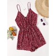 thumbnail image 5 of Women's Leopard Print Wrap Spaghetti Strap Romper Cami Jumpsuit, 5 of 5