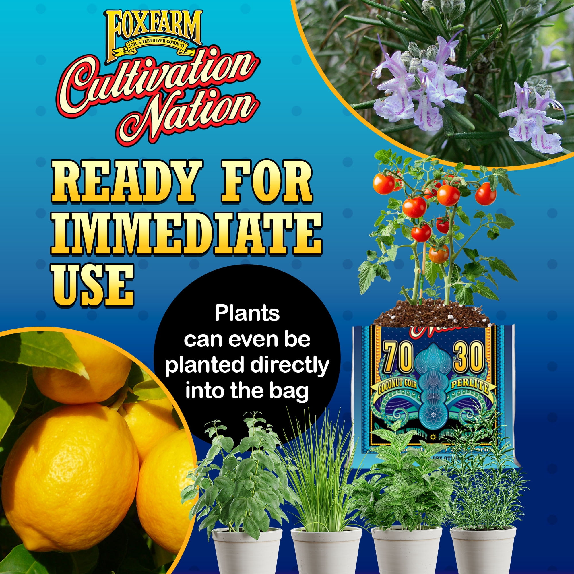 FoxFarm Cultivation Nation Coir & Perlite 70/30 Growing Media, 2 Cubic Feet