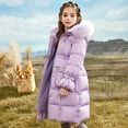 thumbnail image 2 of Mercatoo Kids Girls Long Puffer Coat Parka Lightweight Hooded Down Jacket Windproof Quilted Bubble Jackets Outerwear 1now Coats, 2 of 9