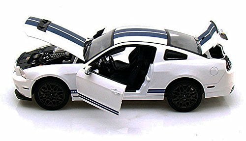 2013 Ford Shelby Cobra GT500 SVT White with Blue Stripes 1/18