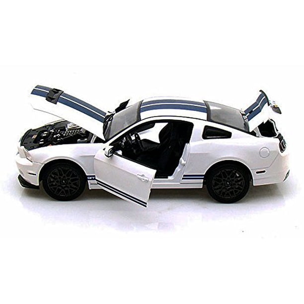 2013 Ford Shelby Cobra GT500 SVT White with Blue Stripes 1/18