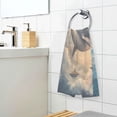 thumbnail image 3 of Yayeee 2 Pack Hand Towels for Bathroom 100% Cotton 16" x 28" Soft Absorbent Kitchen Towel, Floating Whale, 3 of 7